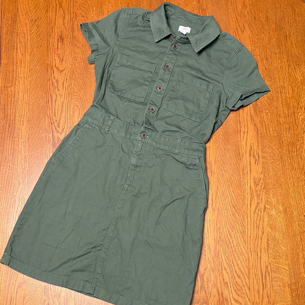 J. Crew small cotton Forest Green Mini Dress